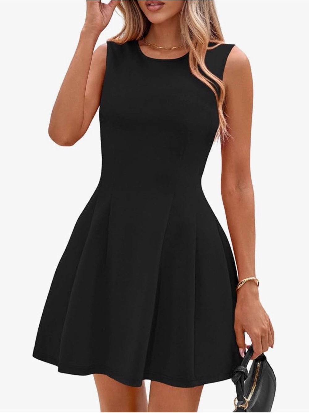 Classic Black Sleeveless A-Line Mini Dress